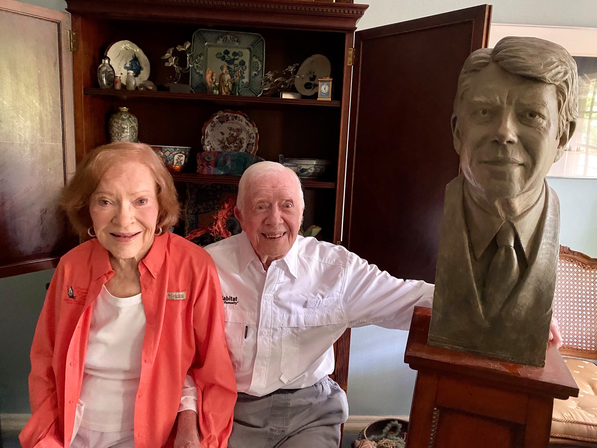 結婚74週年當天早上，兩人神情愉悅。（圖／翻攝自Jimmy Carter National Historical Park）